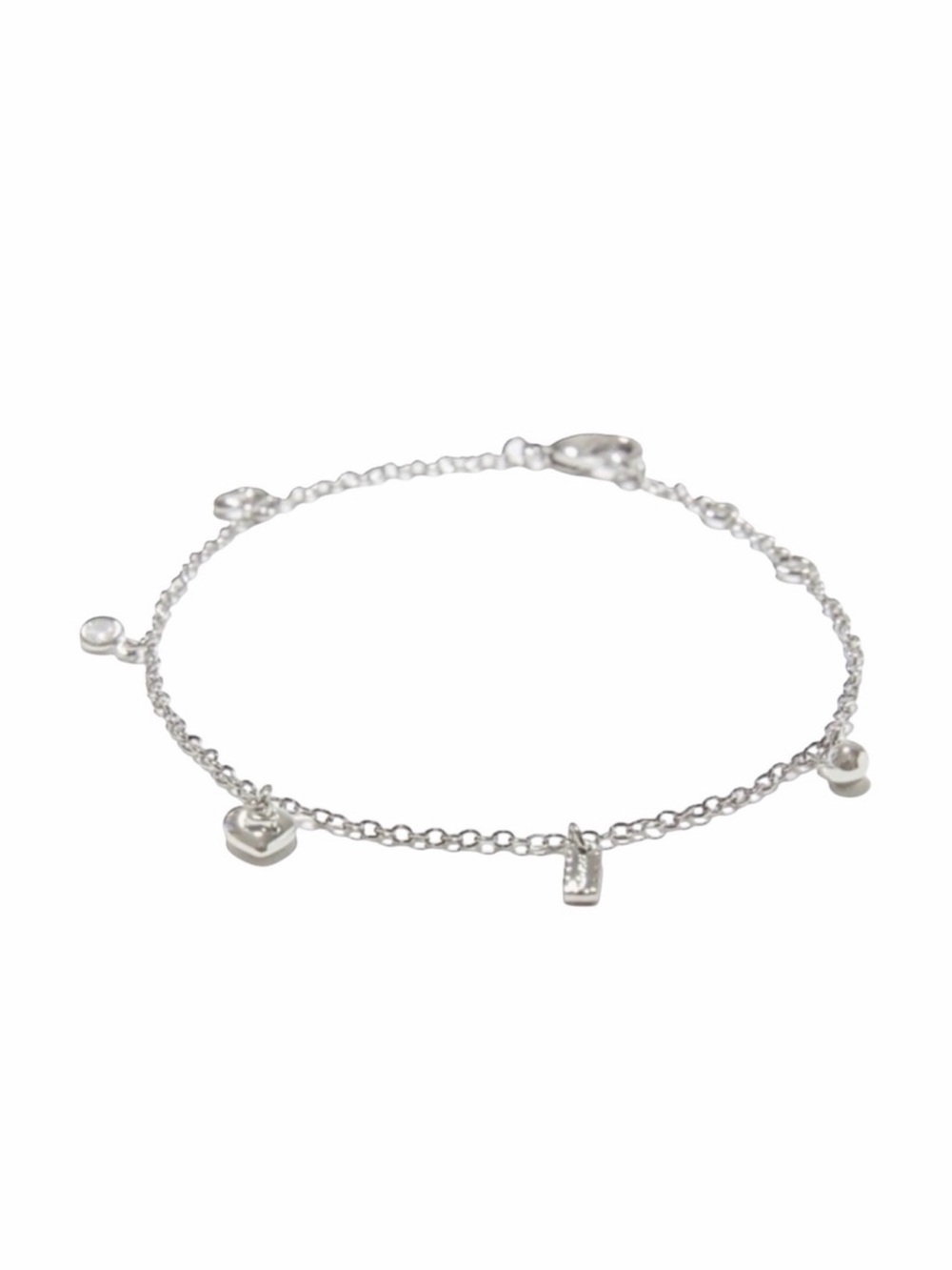 Coach silver heart pendant bracelet